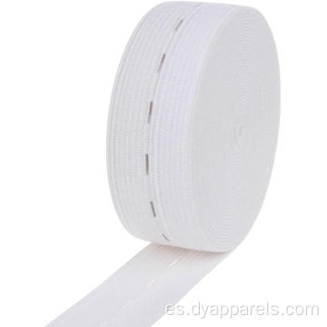 20 mm de blanco elástico tejido plano